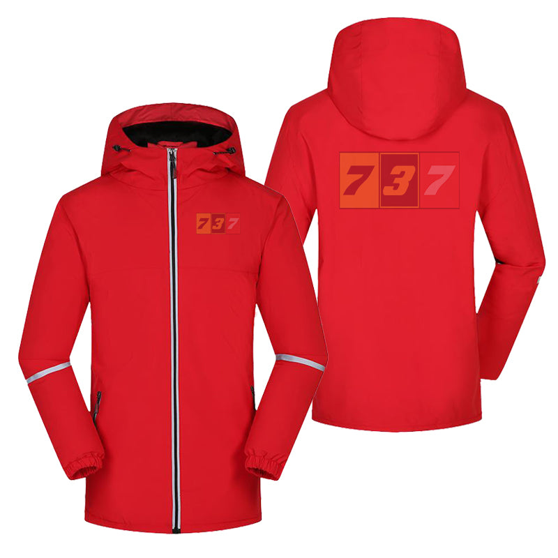Flat Colourful 737 Designed Rain Coats & Jackets
