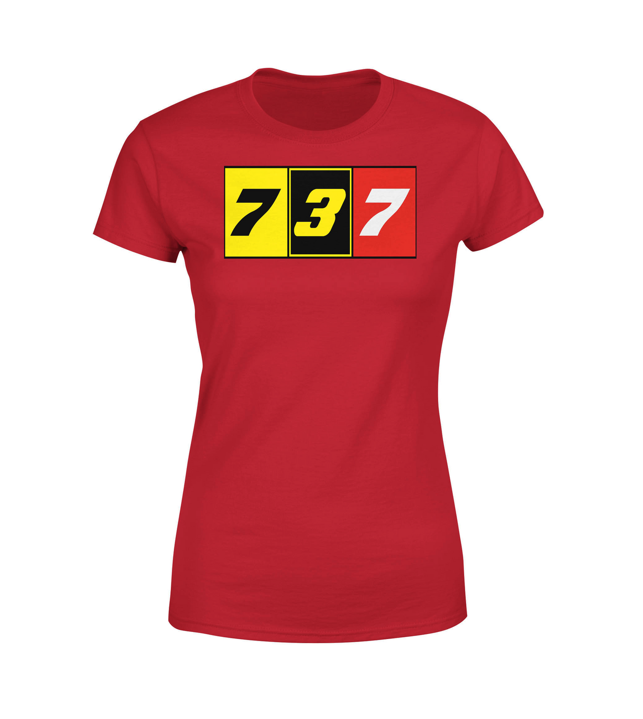 Flat Colourful 737 Designed Women T-Shirts