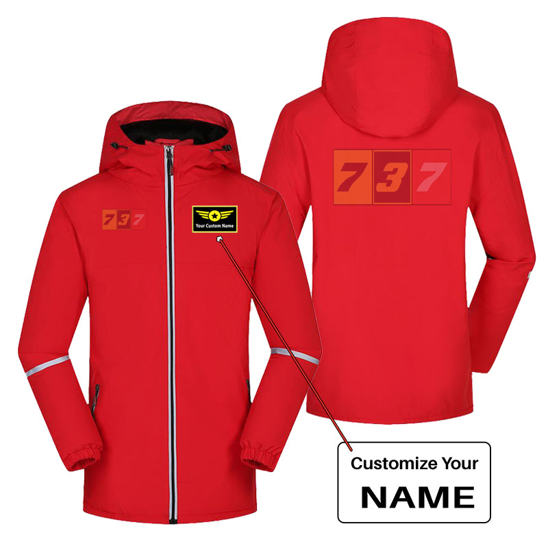 Flat Colourful 737 Designed Rain Coats & Jackets