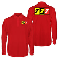 Thumbnail for Flat Colourful 737 Designed Long Sleeve Polo T-Shirts (Double-Side)