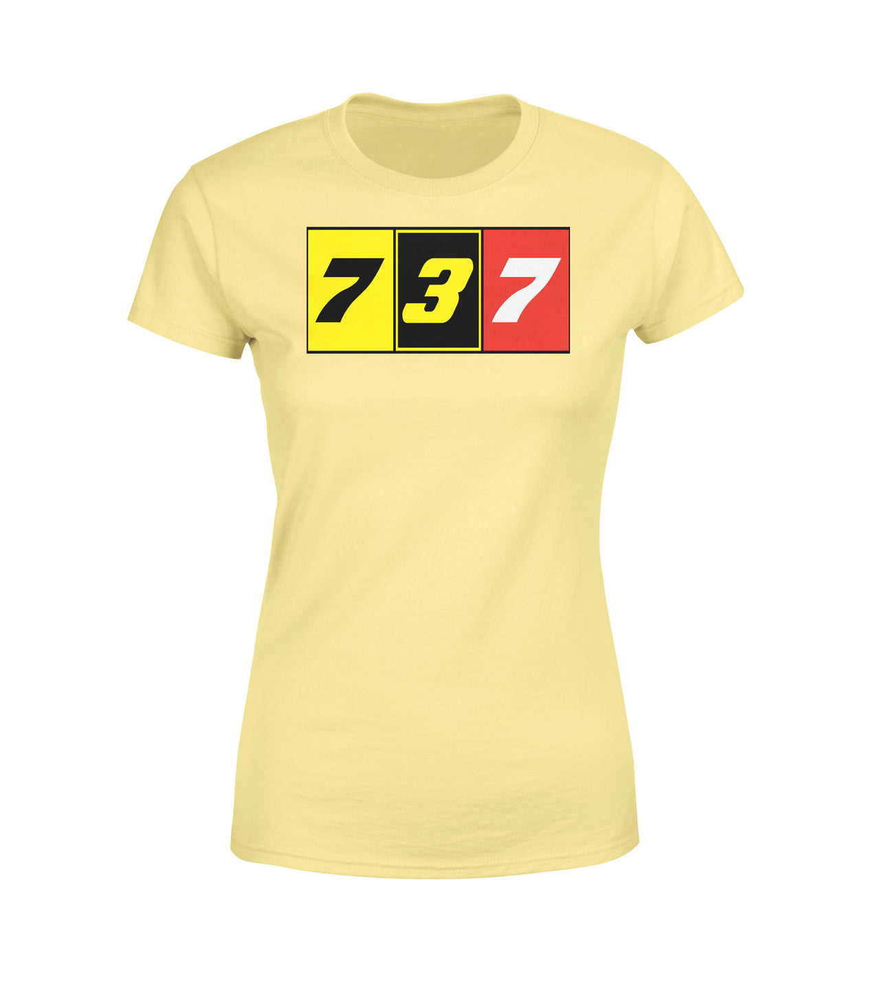Flat Colourful 737 Designed Women T-Shirts