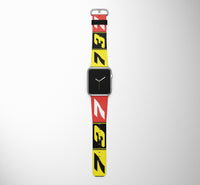 Thumbnail for Flat Colourful 737 Designed Leather Apple Watch Straps