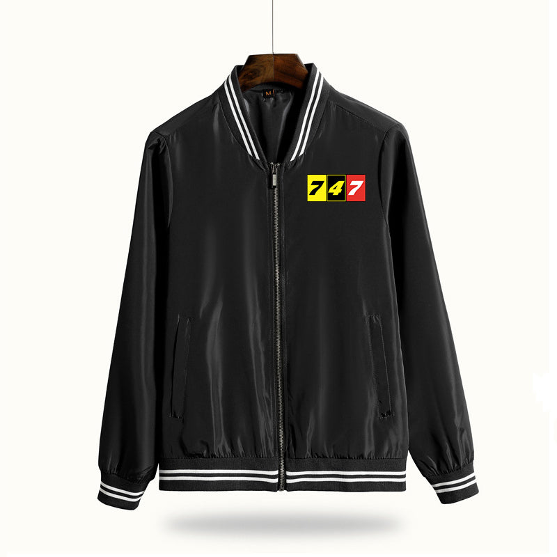 Flat Colourful 747 Designed Thin Spring Jackets