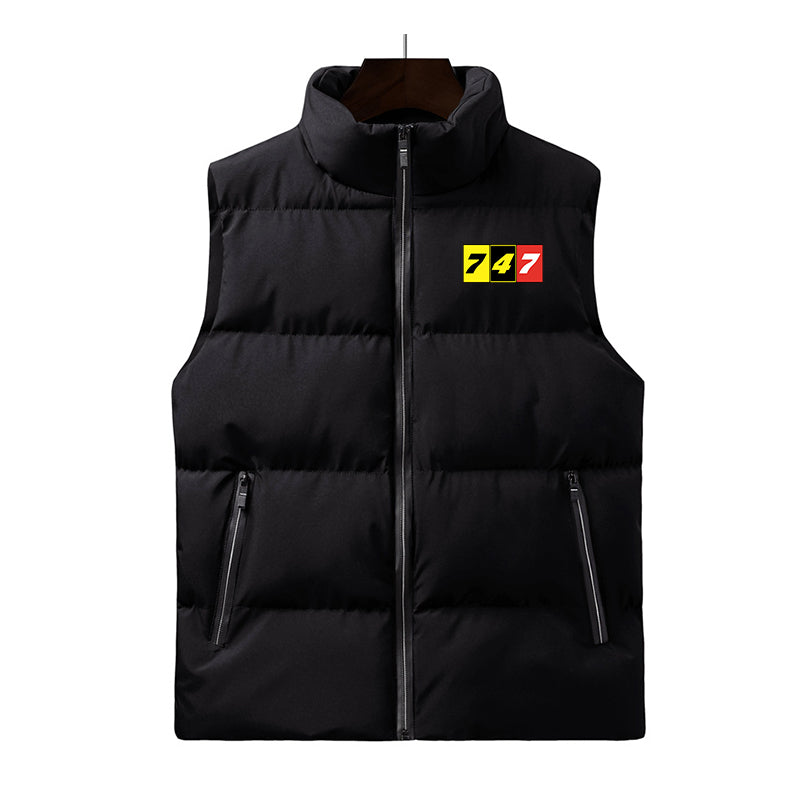 Flat Colourful 747 Designed Puffy Vests