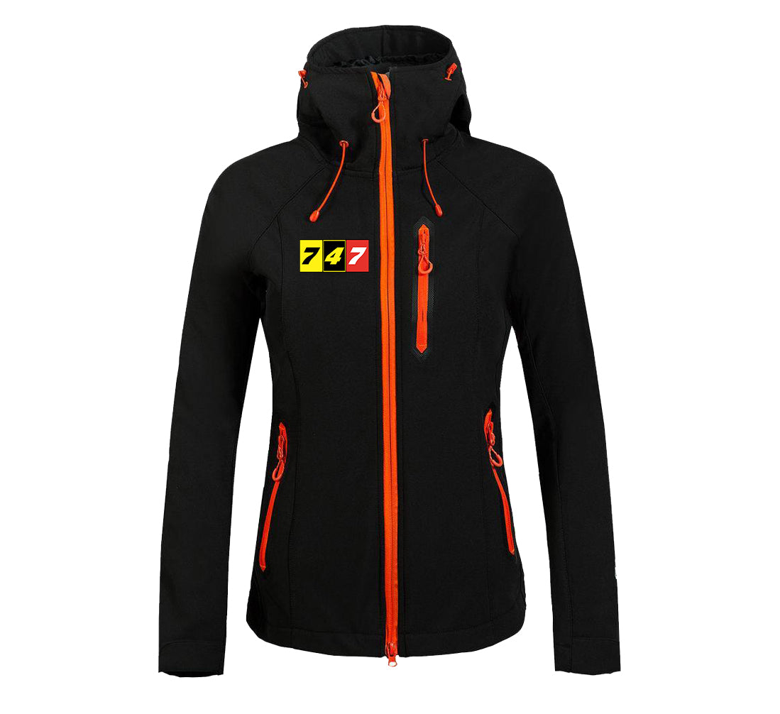 Flat Colourful 747 Designed "Women" Polar Jackets