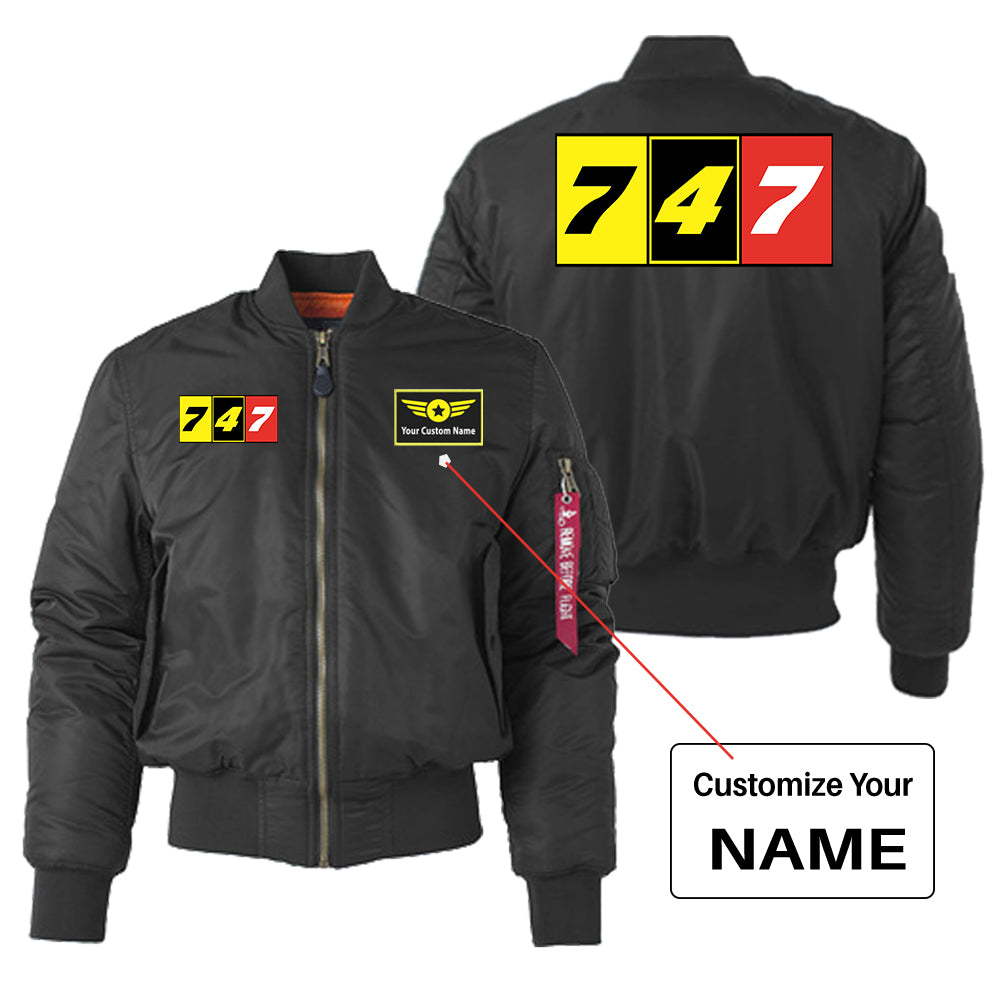 Flat Colourful 747 Designed "Women" Bomber Jackets