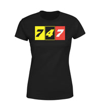 Thumbnail for Flat Colourful 747 Designed Women T-Shirts