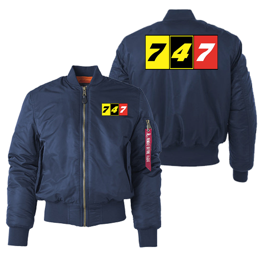 Flat Colourful 747 Designed "Women" Bomber Jackets