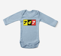 Thumbnail for Flat Colourful 747 Designed Baby Bodysuits