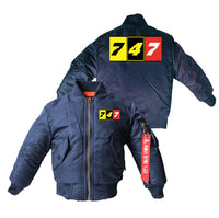 Thumbnail for Flat Colourful 747 Designed Children Bomber Jackets