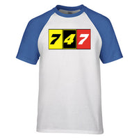 Thumbnail for Flat Colourful 747 Designed Raglan T-Shirts