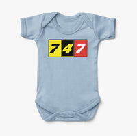 Thumbnail for Flat Colourful 747 Designed Baby Bodysuits