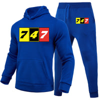 Thumbnail for Flat Colourful 747 Designed Hoodies & Sweatpants Set