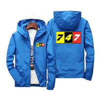 Thumbnail for Flat Colourful 747 Designed Windbreaker Jackets