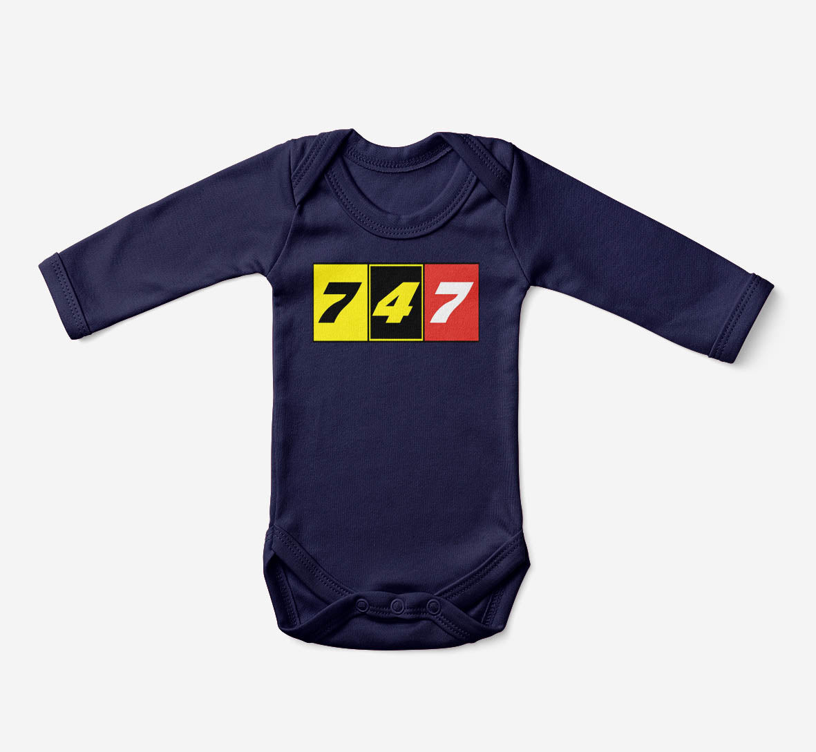 Flat Colourful 747 Designed Baby Bodysuits
