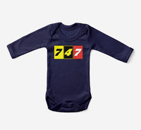 Thumbnail for Flat Colourful 747 Designed Baby Bodysuits
