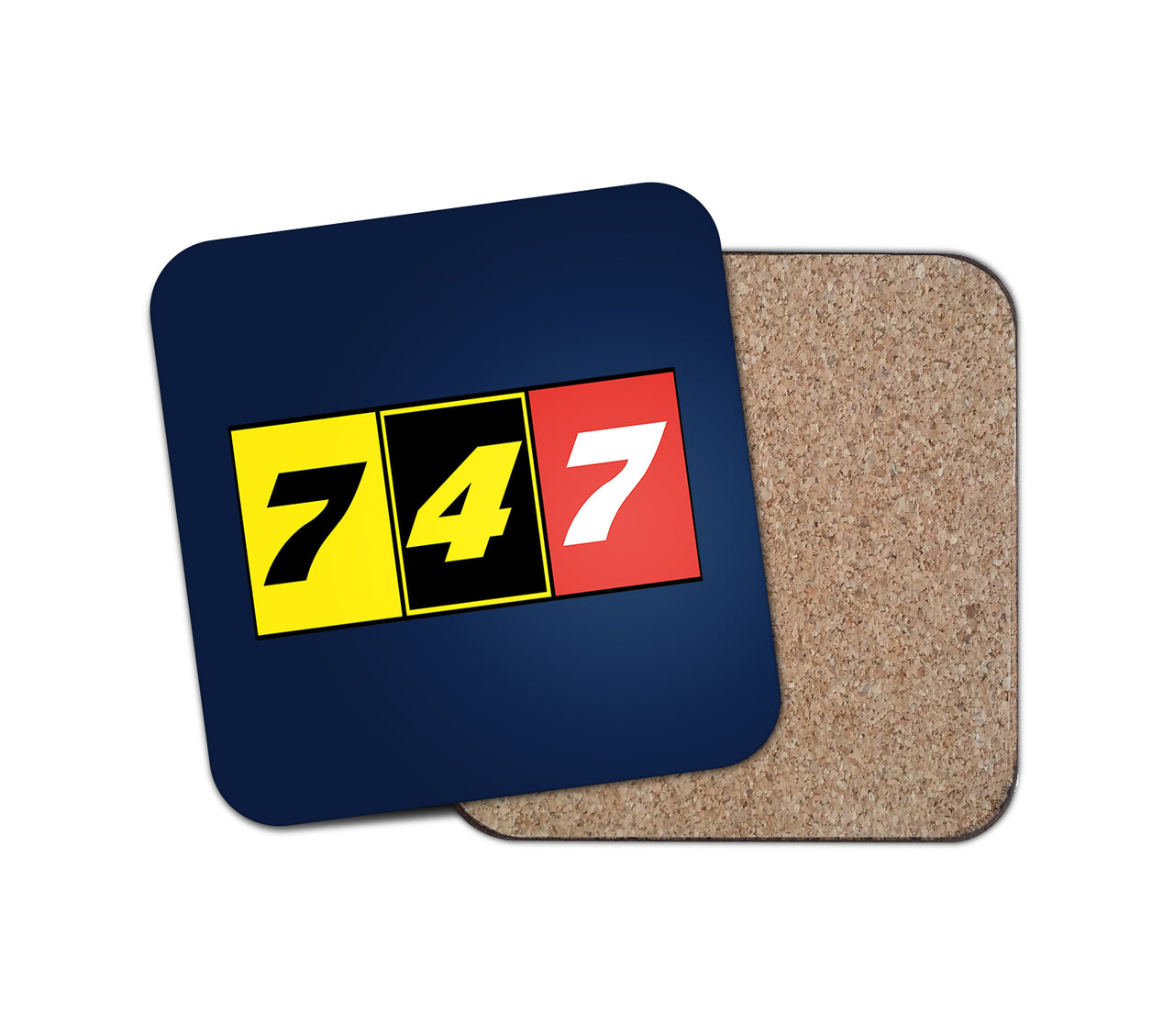 Flat Colourful 747 Designed Coasters