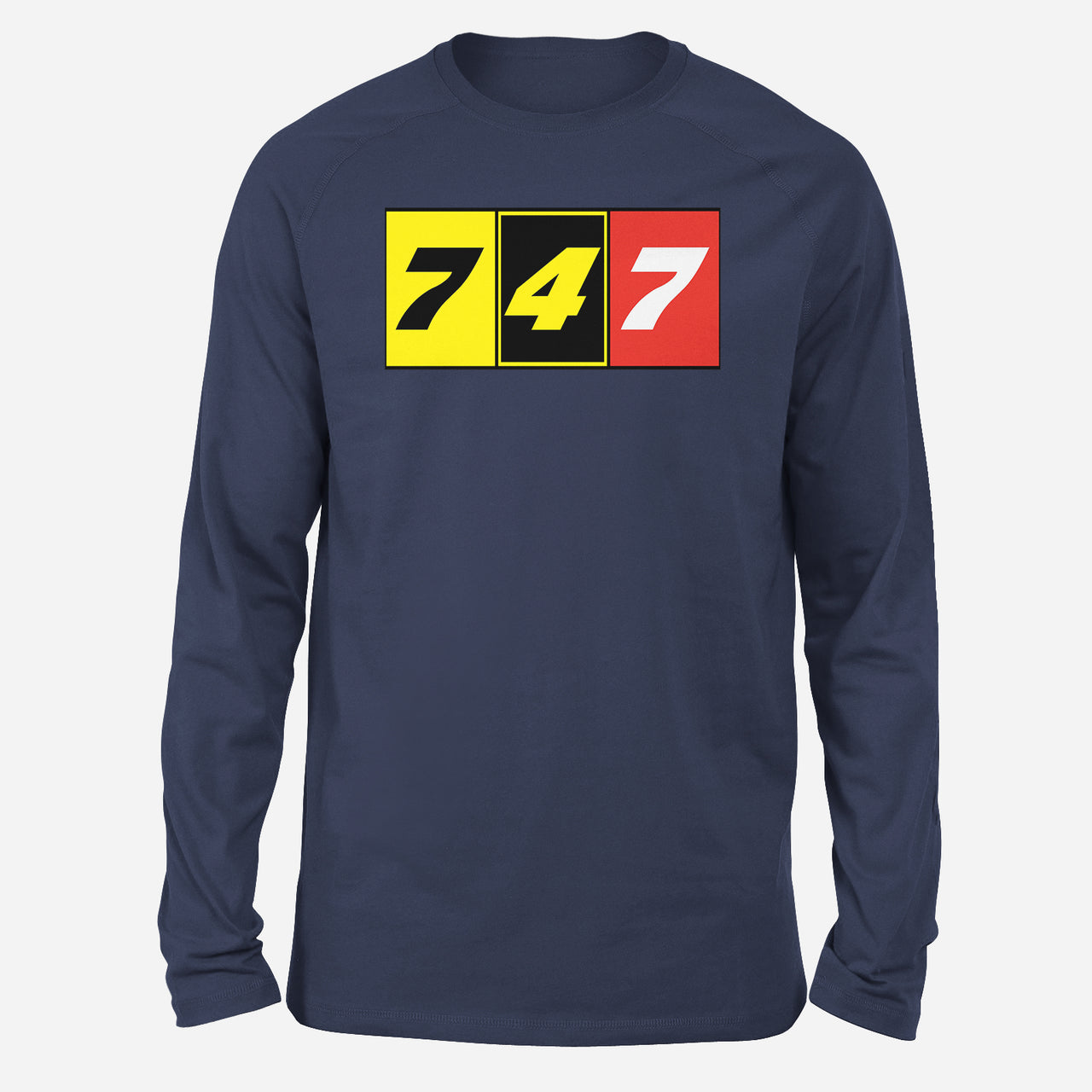 Flat Colourful 747 Designed Long-Sleeve T-Shirts