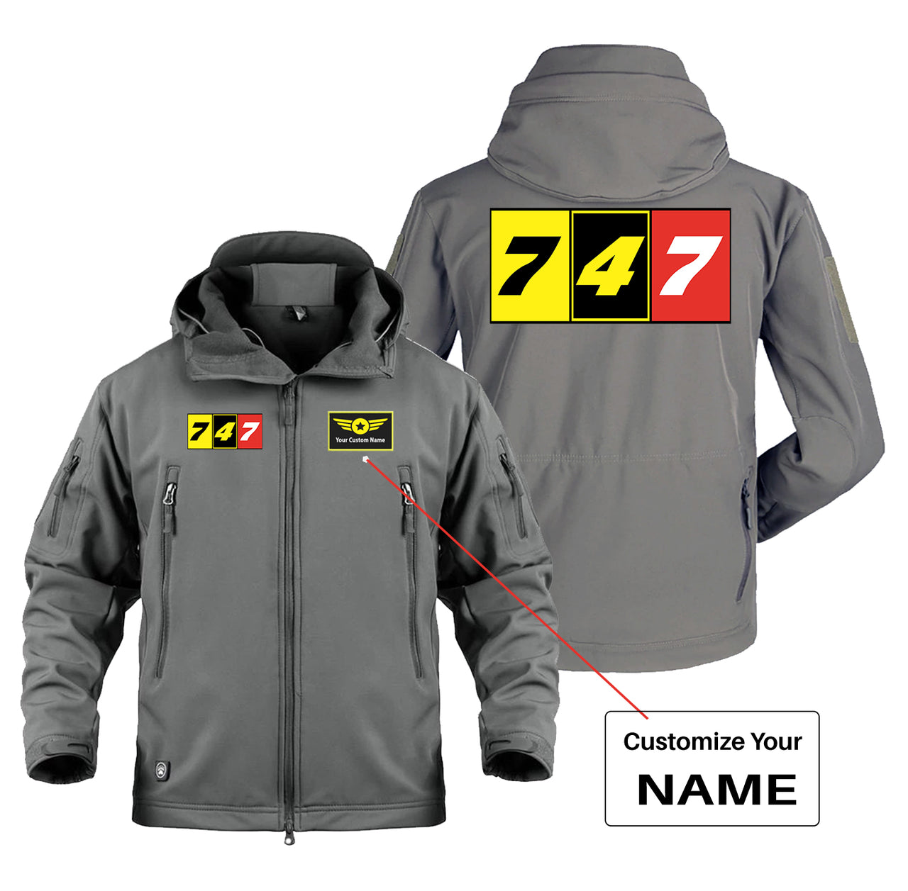Flat Colourful 747 Designed Military Jackets (Customizable)