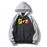 Thumbnail for Flat Colourful 747 Designed Colourful Hoodies