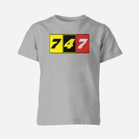 Thumbnail for Flat Colourful 747 Designed Children T-Shirts