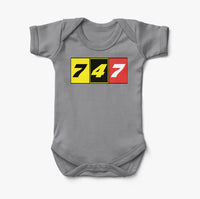 Thumbnail for Flat Colourful 747 Designed Baby Bodysuits