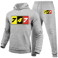 Thumbnail for Flat Colourful 747 Designed Hoodies & Sweatpants Set