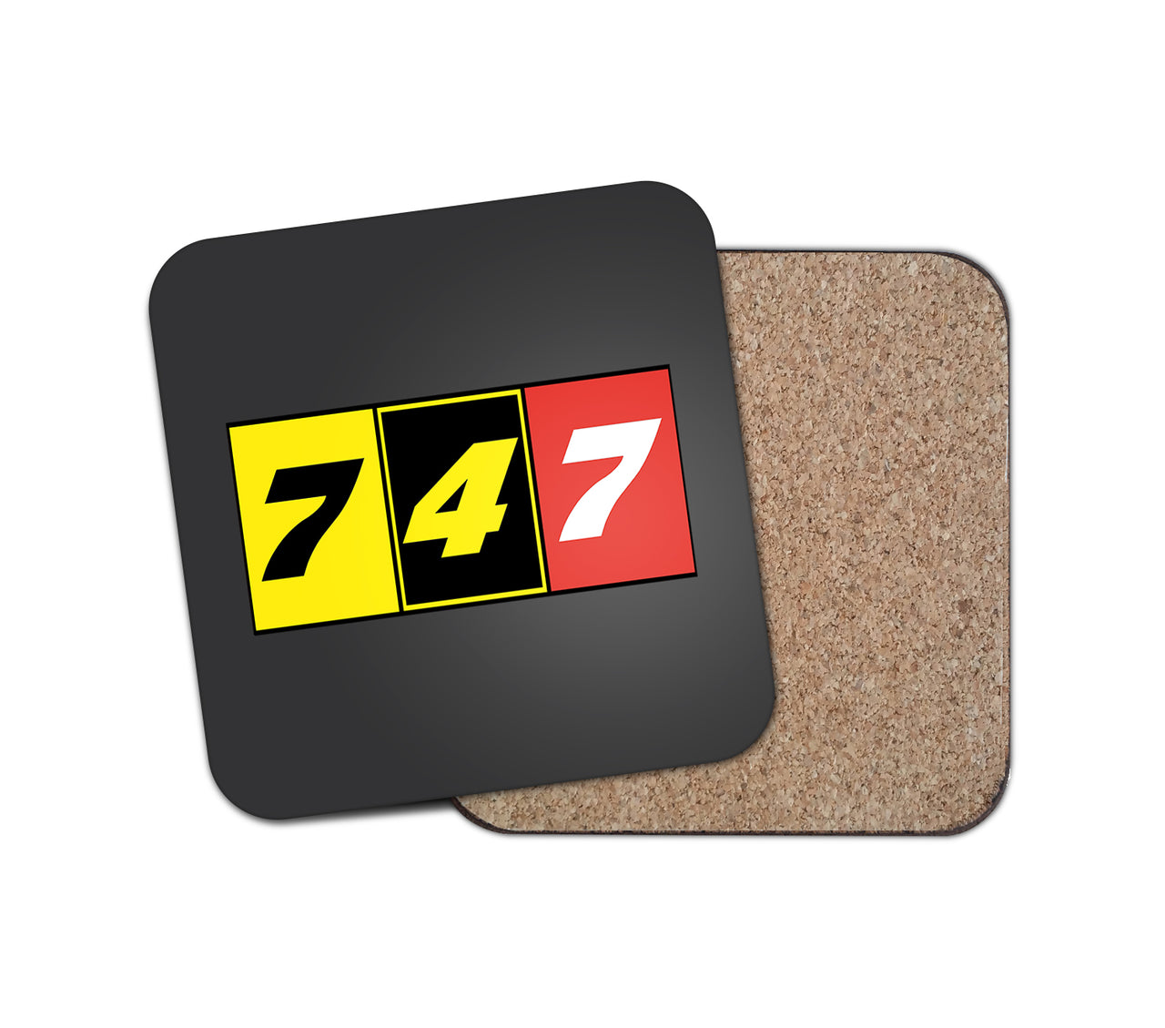 Flat Colourful 747 Designed Coasters