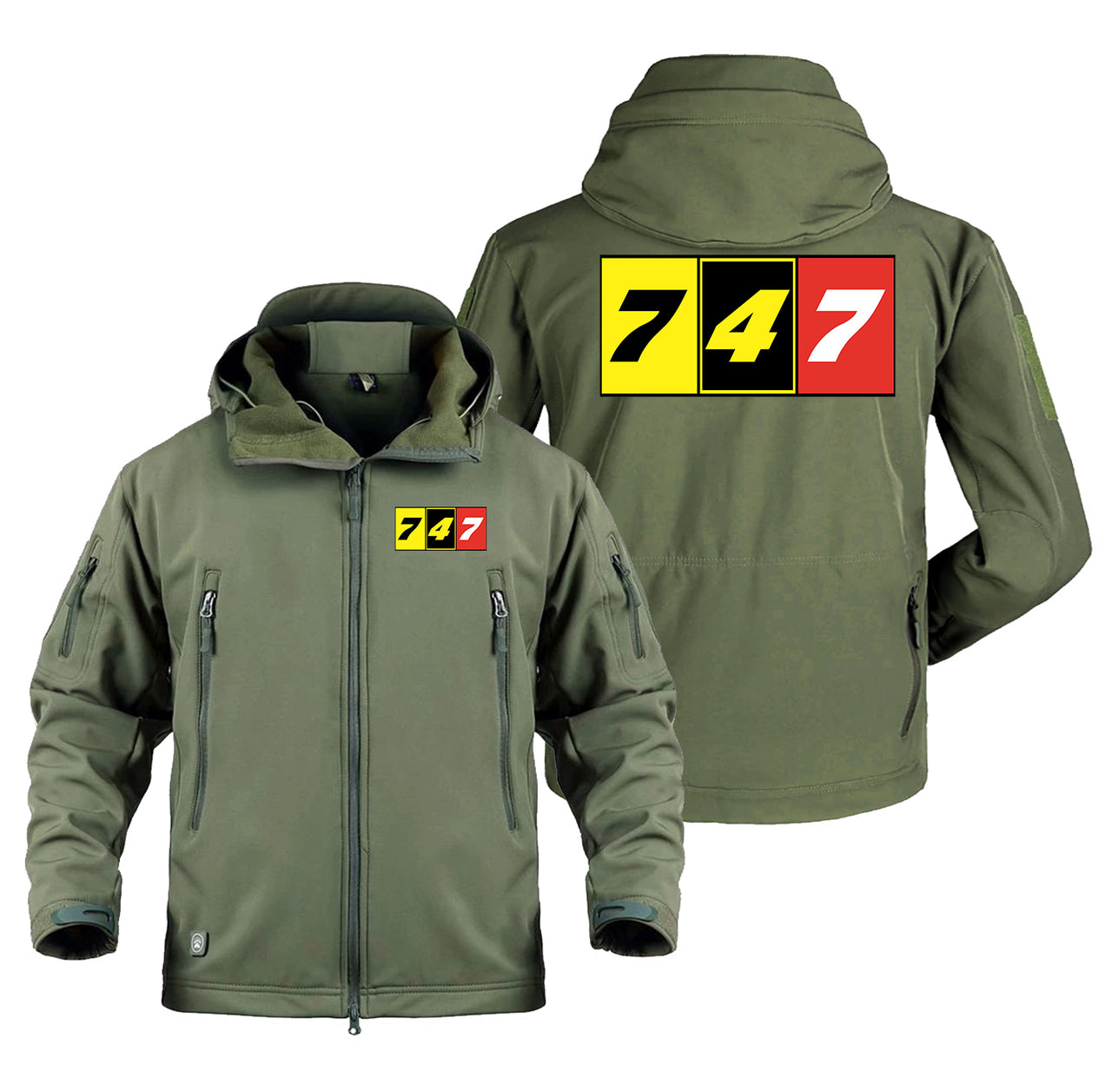Flat Colourful 747 Designed Military Jackets (Customizable)