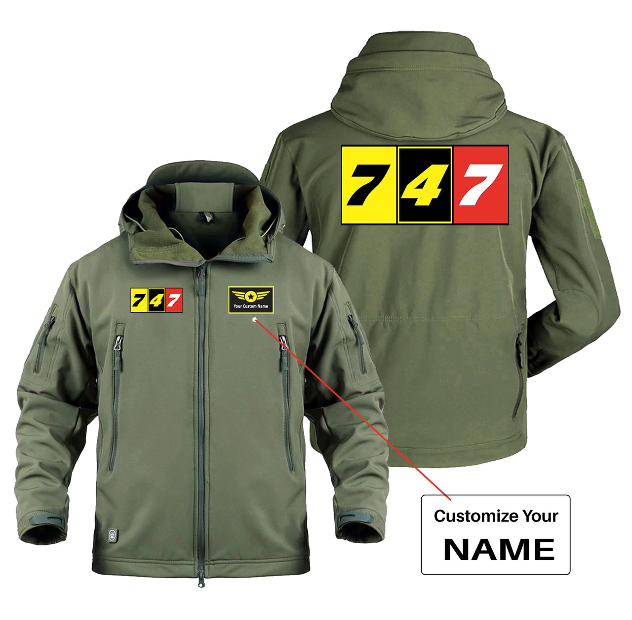 Flat Colourful 747 Designed Military Jackets (Customizable)