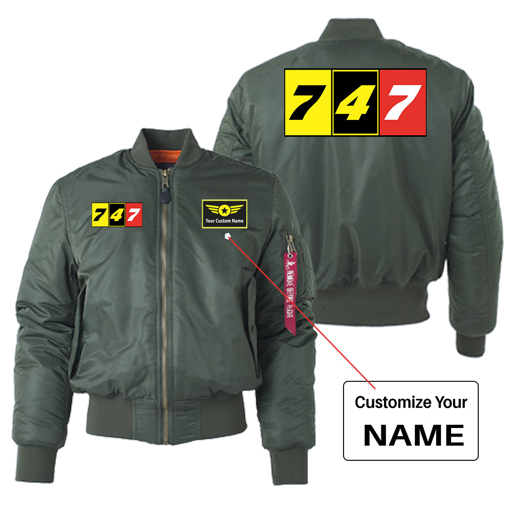 Flat Colourful 747 Designed "Women" Bomber Jackets