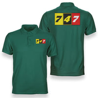 Thumbnail for Flat Colourful 747 Designed Double Side Polo T-Shirts