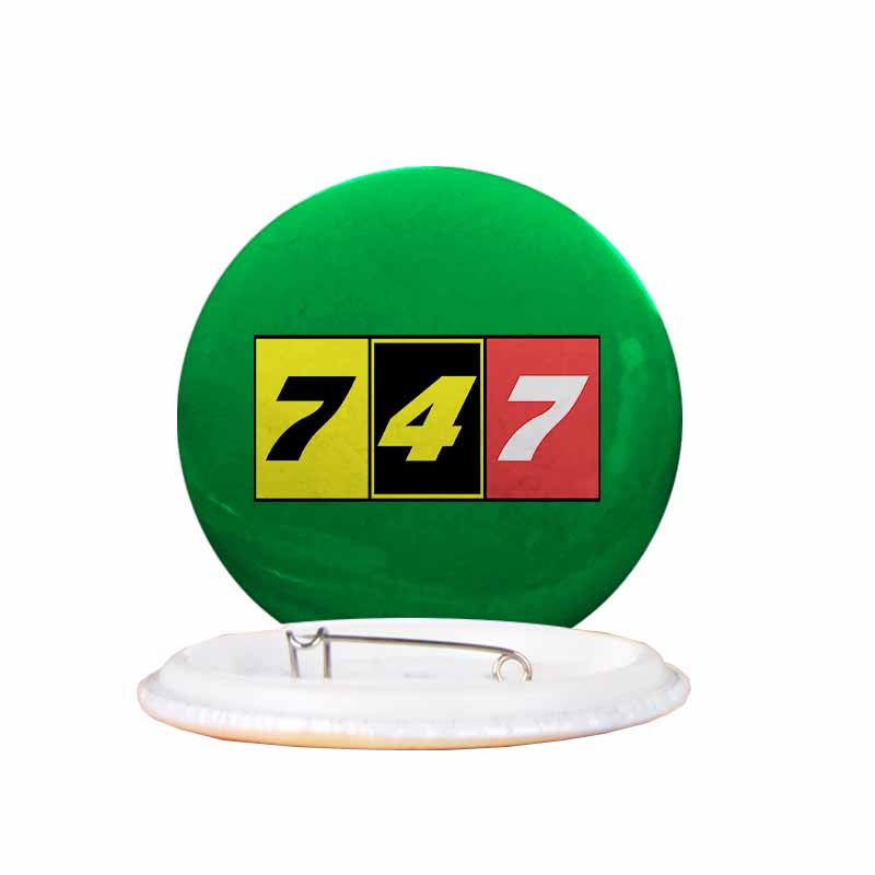 Flat Colourful 747 Designed Pins