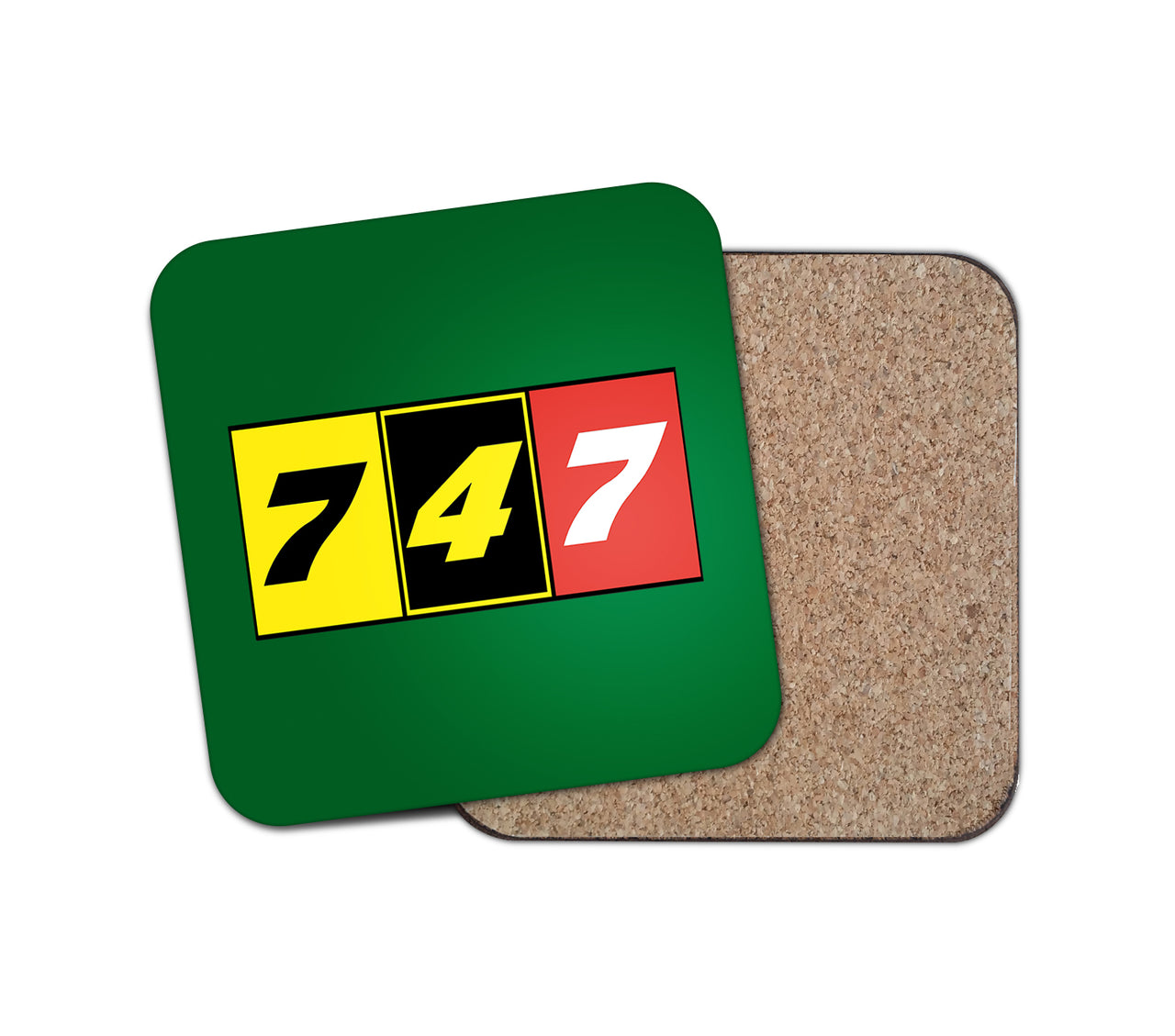 Flat Colourful 747 Designed Coasters