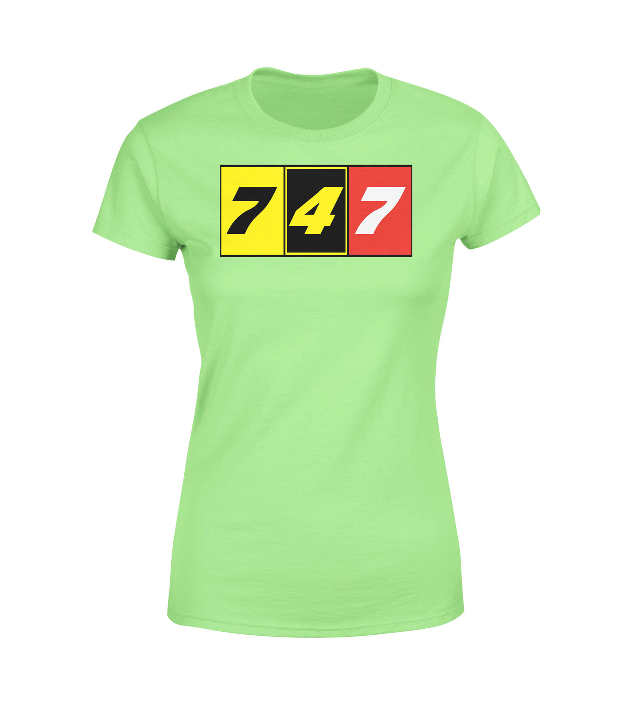 Flat Colourful 747 Designed Women T-Shirts