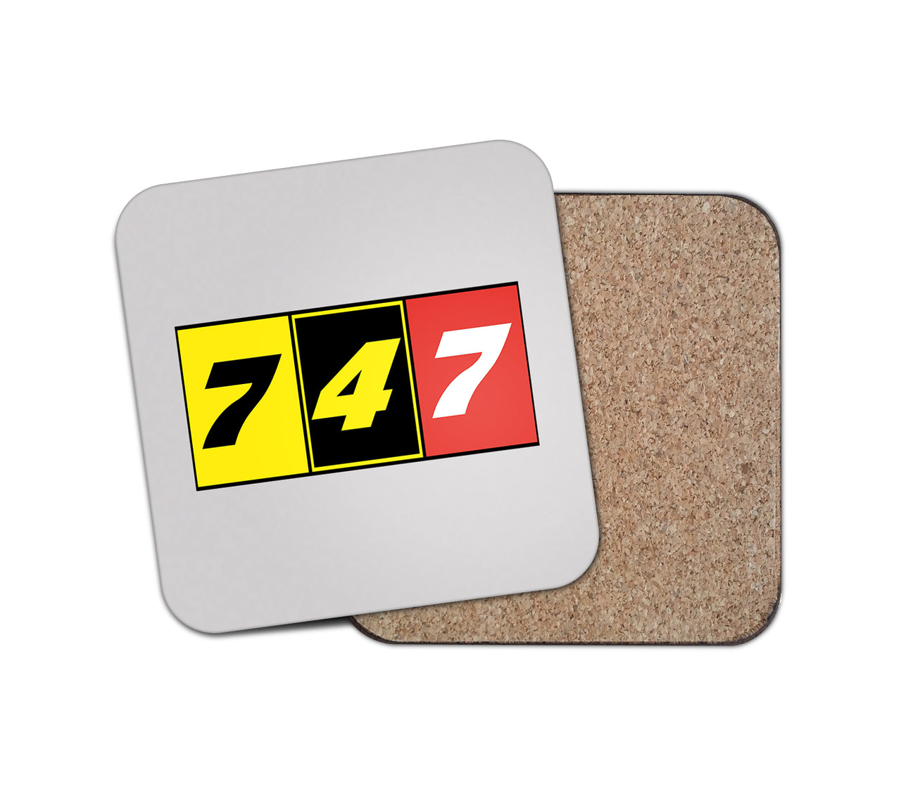 Flat Colourful 747 Designed Coasters