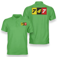 Thumbnail for Flat Colourful 747 Designed Double Side Polo T-Shirts