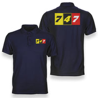 Thumbnail for Flat Colourful 747 Designed Double Side Polo T-Shirts