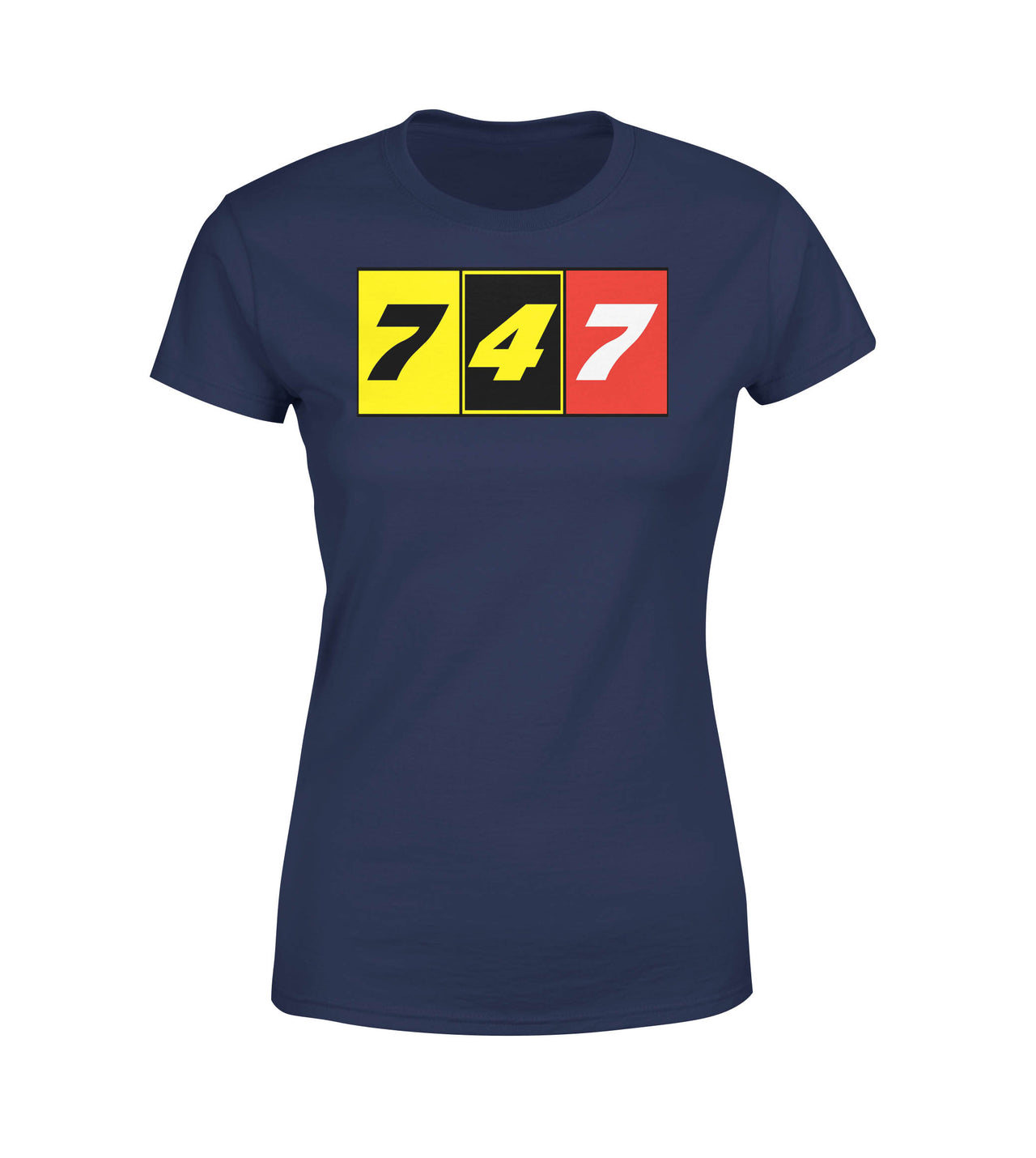 Flat Colourful 747 Designed Women T-Shirts