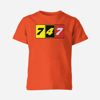 Thumbnail for Flat Colourful 747 Designed Children T-Shirts