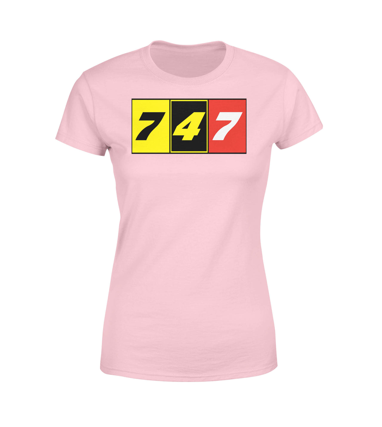 Flat Colourful 747 Designed Women T-Shirts