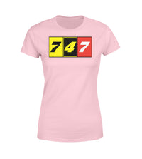 Thumbnail for Flat Colourful 747 Designed Women T-Shirts