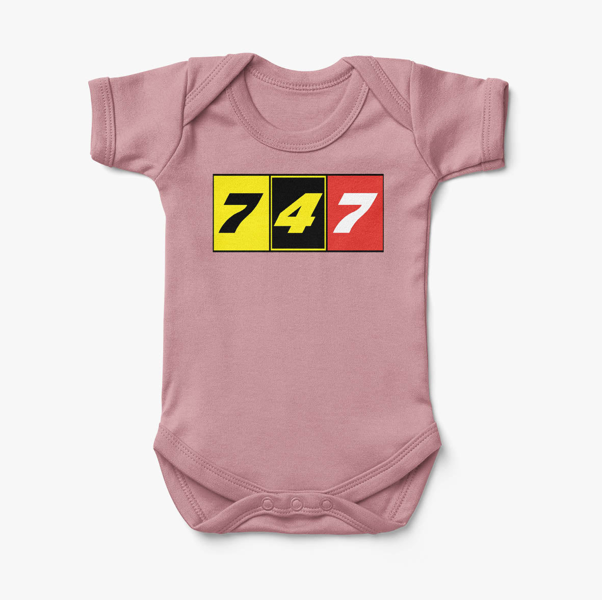 Flat Colourful 747 Designed Baby Bodysuits