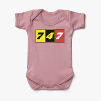 Thumbnail for Flat Colourful 747 Designed Baby Bodysuits