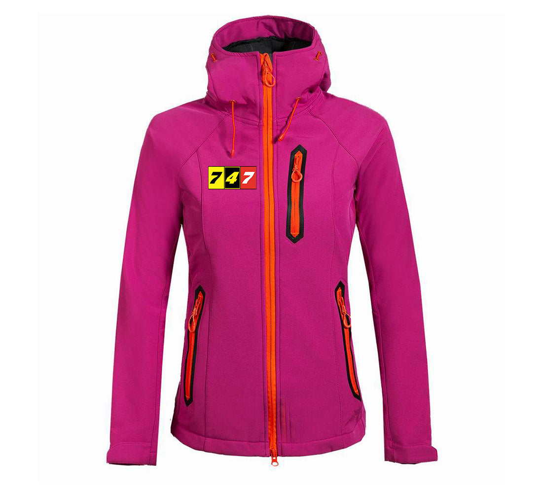 Flat Colourful 747 Designed "Women" Polar Jackets