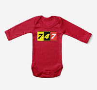 Thumbnail for Flat Colourful 747 Designed Baby Bodysuits