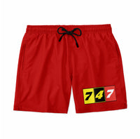 Thumbnail for Flat Colourful 747 Designed Swim Trunks & Shorts