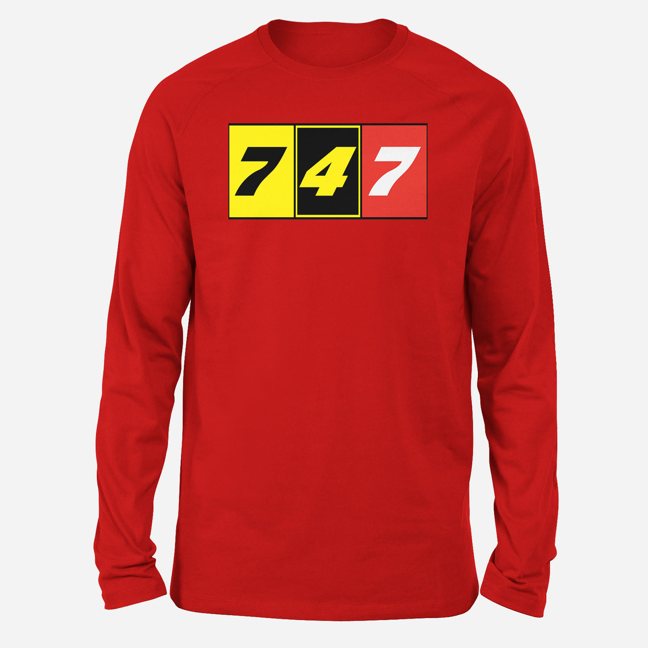 Flat Colourful 747 Designed Long-Sleeve T-Shirts