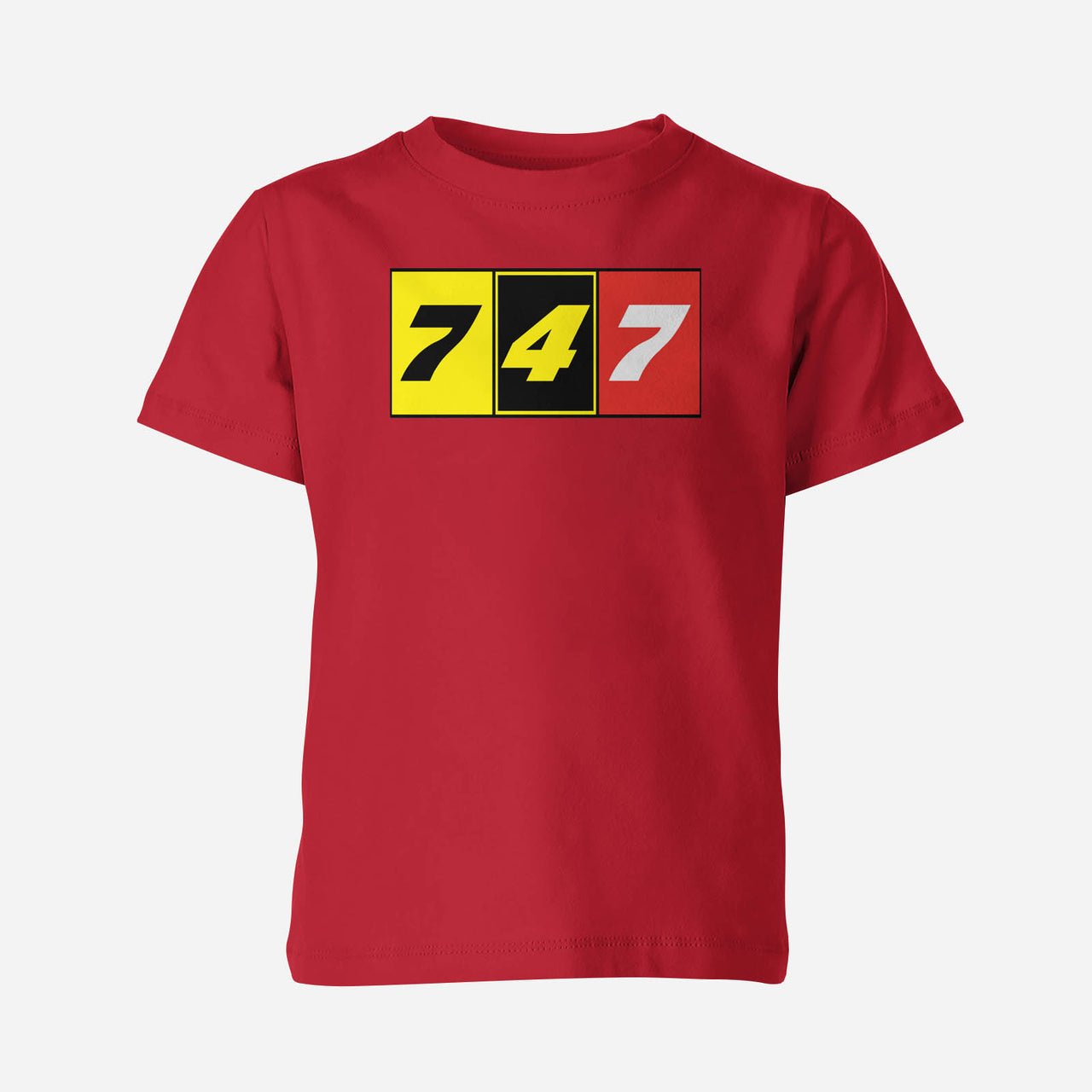 Flat Colourful 747 Designed Children T-Shirts