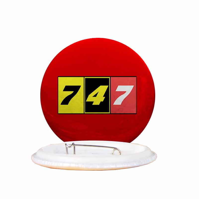 Flat Colourful 747 Designed Pins